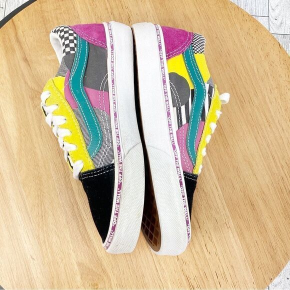 Vans Off The Wall Old Skool Juxtapoze Multicolor Lace Up Sneakers Youth Size 1 - Picture 5 of 11